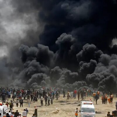 Manifestation à la frontière de Gaza