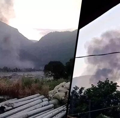 Les installations de Naujan incendiés par la guérilla