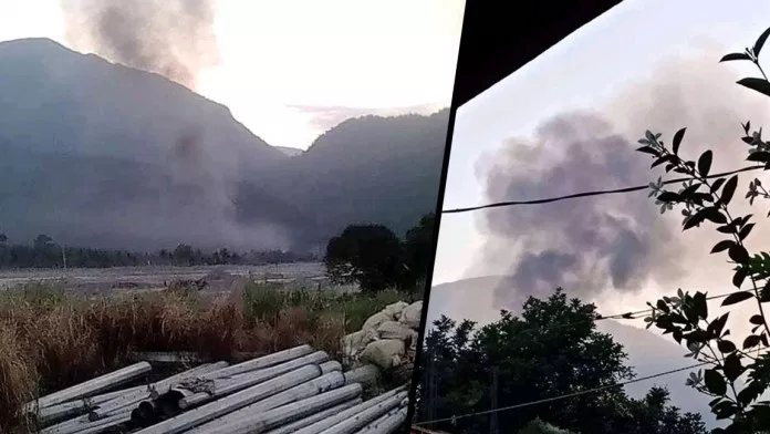 Les installations de Naujan incendiés par la guérilla