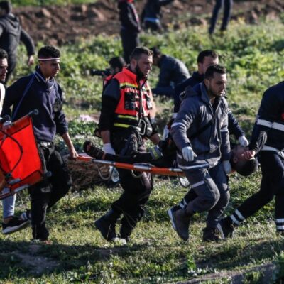Evacuation d'un blessé ce vendredi à Gaza