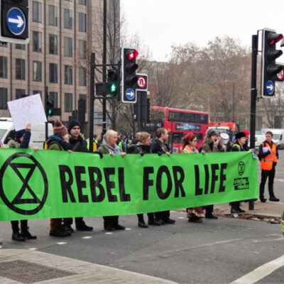 L'action de blocage pour le climat du 17 novembre à Londres
