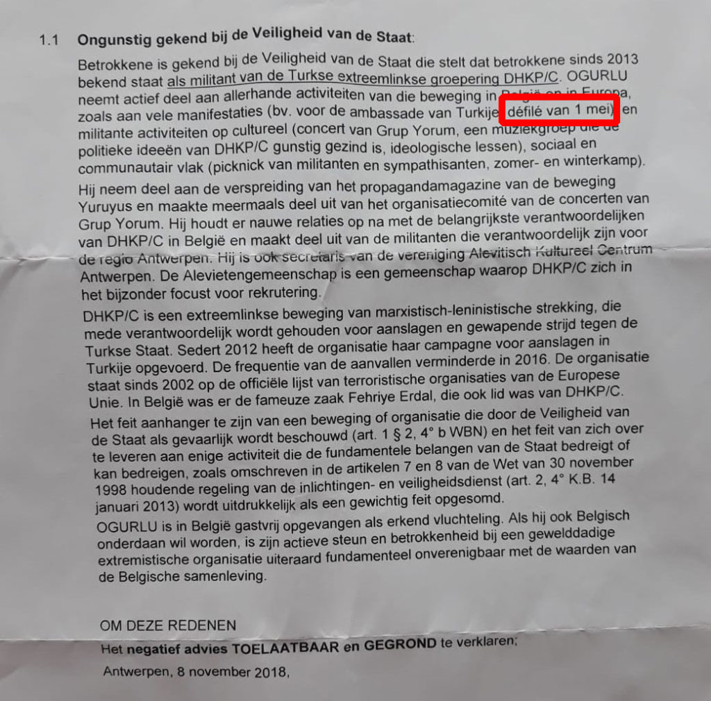 Refus de nationalité pour participation au 1er mai