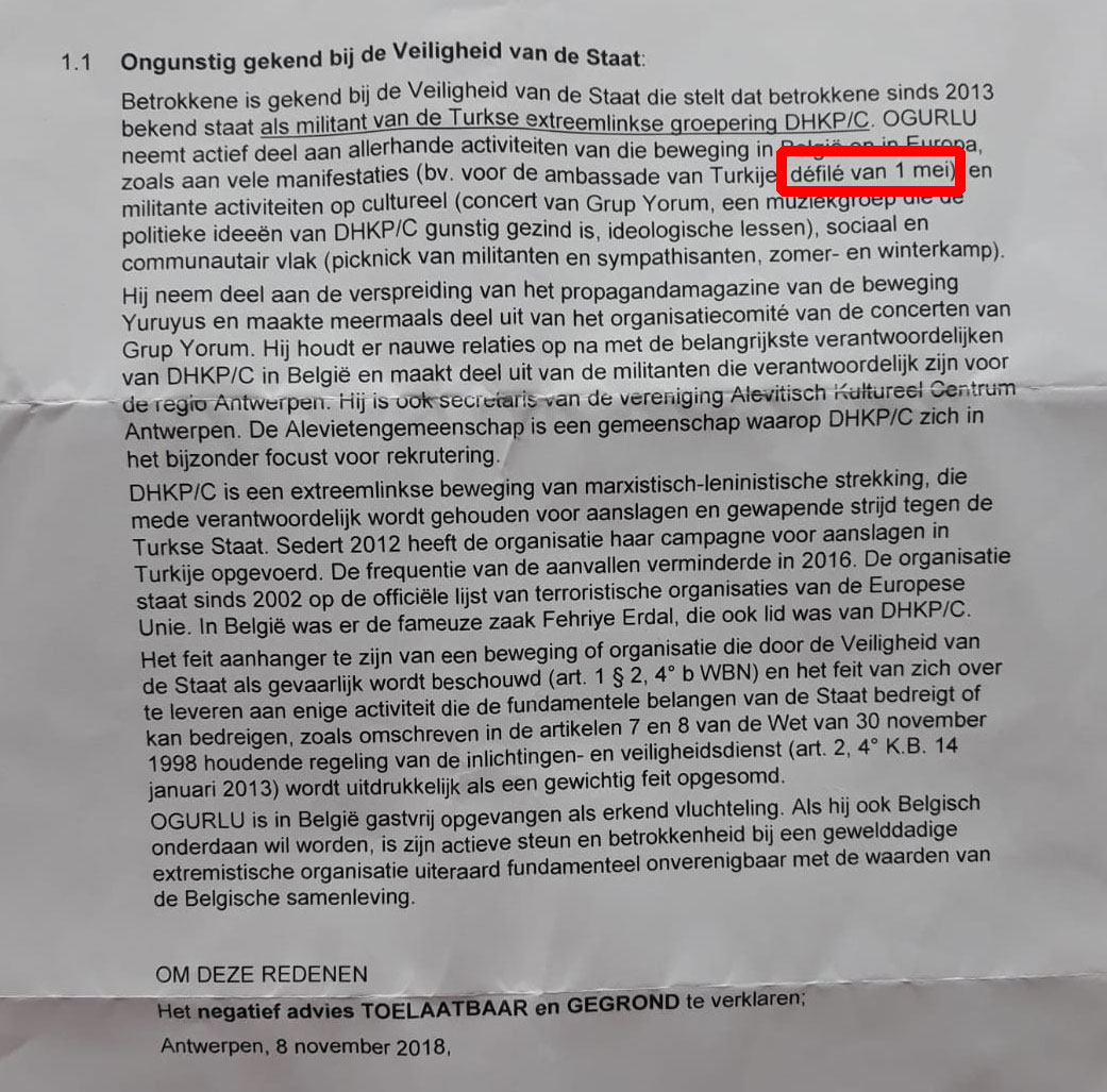 Refus de nationalité pour participation au 1er mai