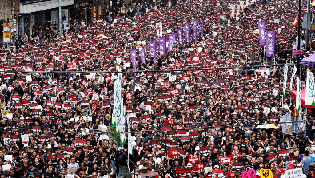 La manifestation d'hier dimanche à Hong Kong