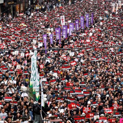 La manifestation d'hier dimanche à Hong Kong