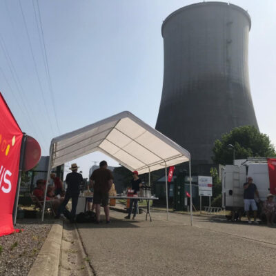 Piquet de grève chez Luminus à Seraing