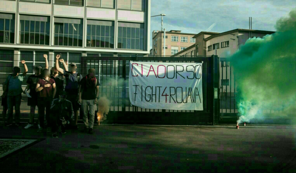 L'action de la campagne Fight 4 Rojava en mémoire d'Orso