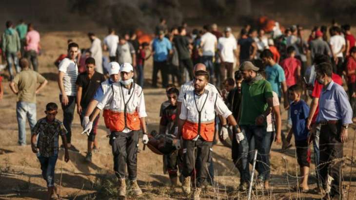 Un blessé est emporté hier à la frontière de Gaza