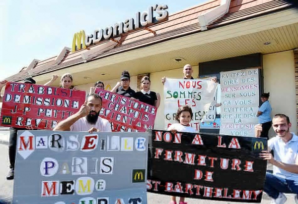 Les grévistes du McDo de Saint-Barthélémy (archive)