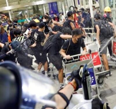 Les affrontements à l'a&éroport de Hong Kong