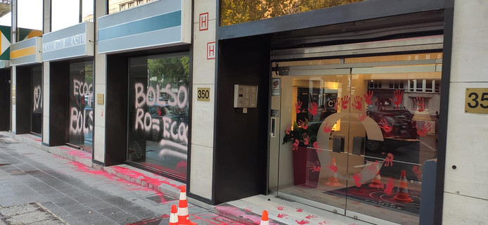 L'ambassade brésilienne à Bruxelles taguée