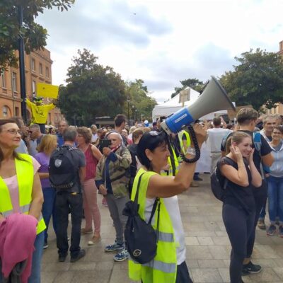 Le rassemblement précédant la manifestation à Toulouse