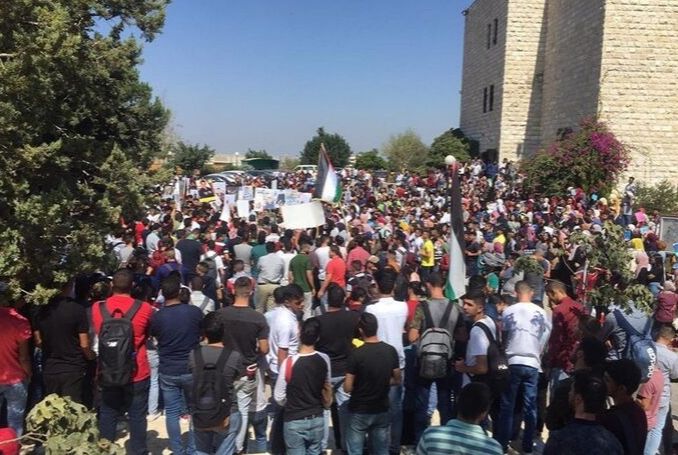 La manifestation à Birzeit