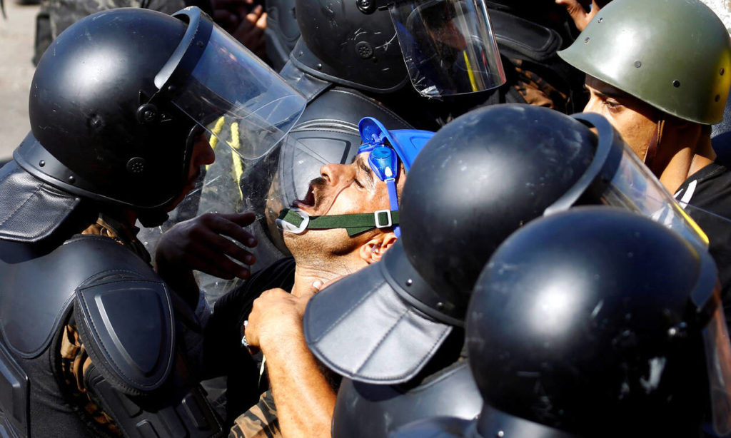 Manifestant blessé à Bagdad