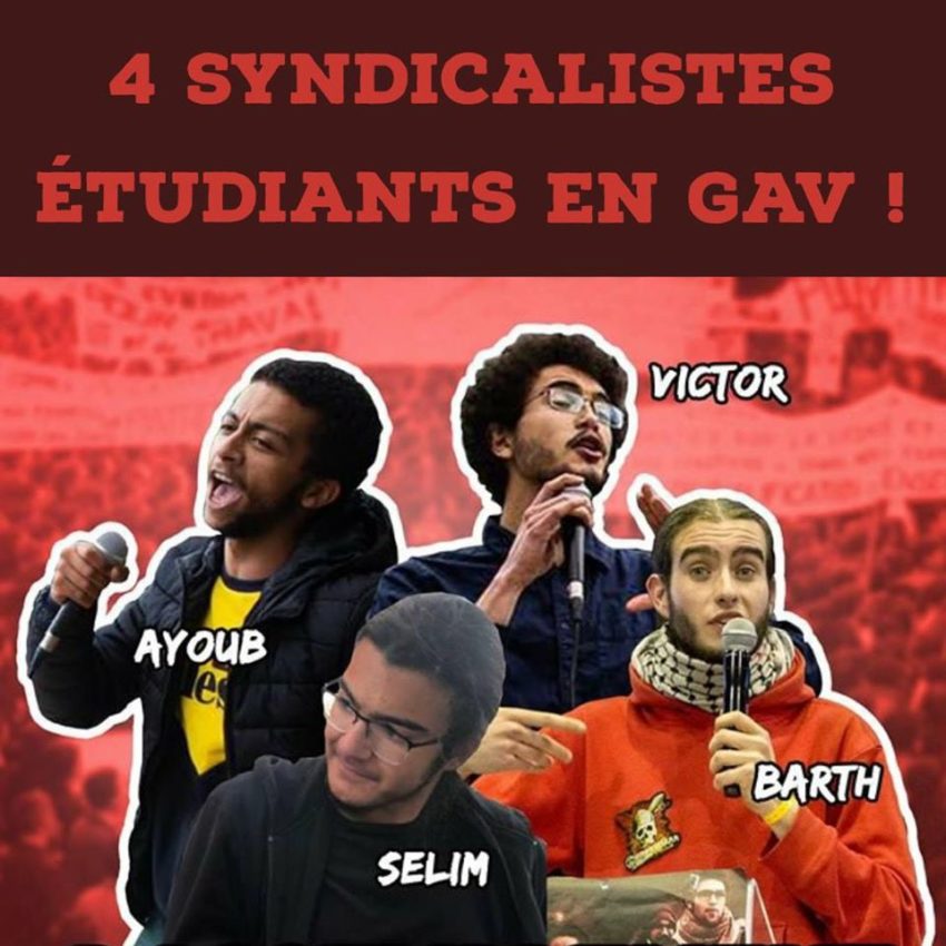 Les 4 syndicalistes étudiants de Nanterre