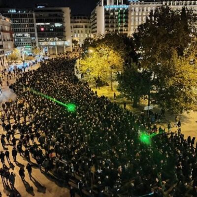 La manifestation à Athènes