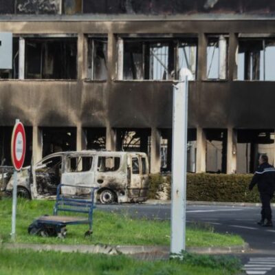 Les bâtiments incendiés