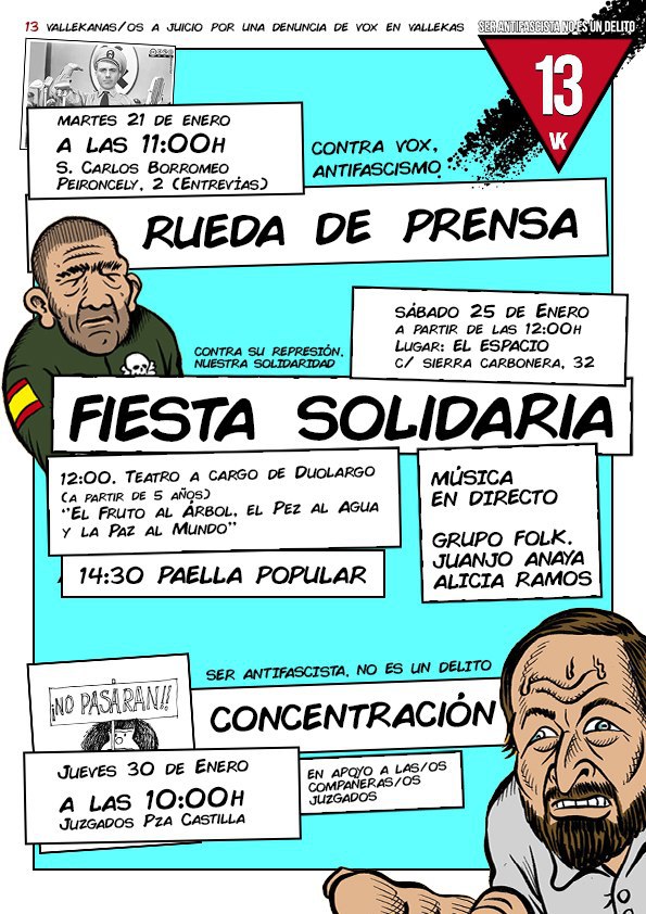 13 militants antifascistes en procès pour avoir manifesté contre Vox