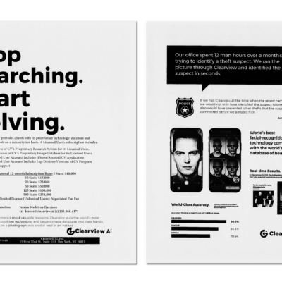 Publicité de Clearview AI