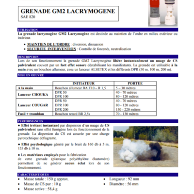 Fiche technique de la GM2L