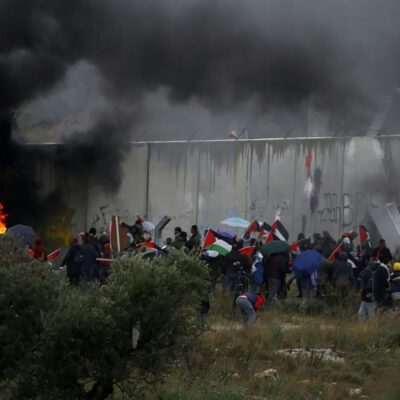 Manifestation au pied du mur, hier vendredi
