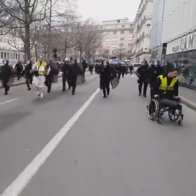 Charge policière lors de l'acte 66 des Gilets Jaunes à Rennes