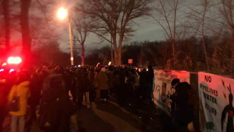  Un blocus ferroviaire près de l'aréna Lambton dans l'ouest de Toronto.