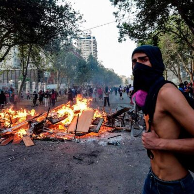 Manifestant au Chili