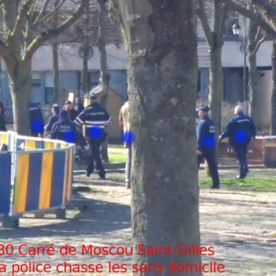 La police chassant les SDF du Carré de Moscou