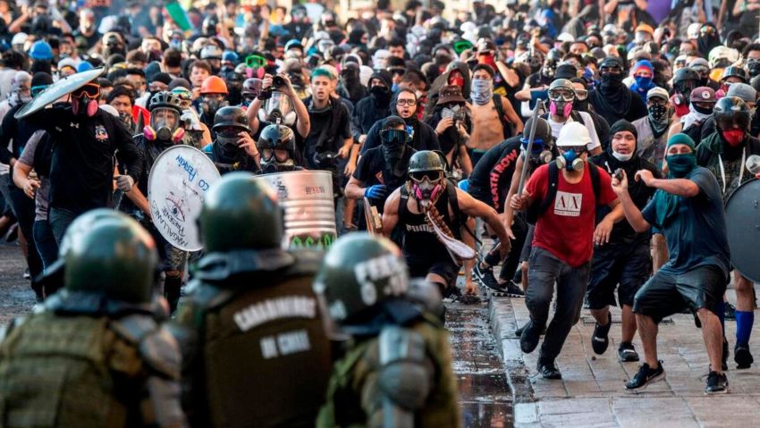 Les affrontements au Chili