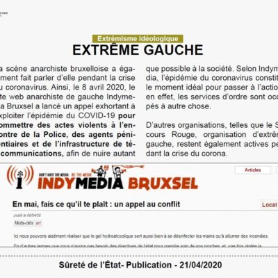 La page "extrême gauche" de la note