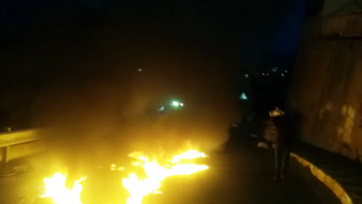 La route bloquée par le TKP/ML