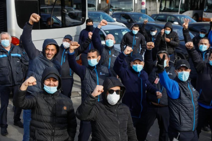 Le personnel de la STIB en grève contre le déconfinement prématuré