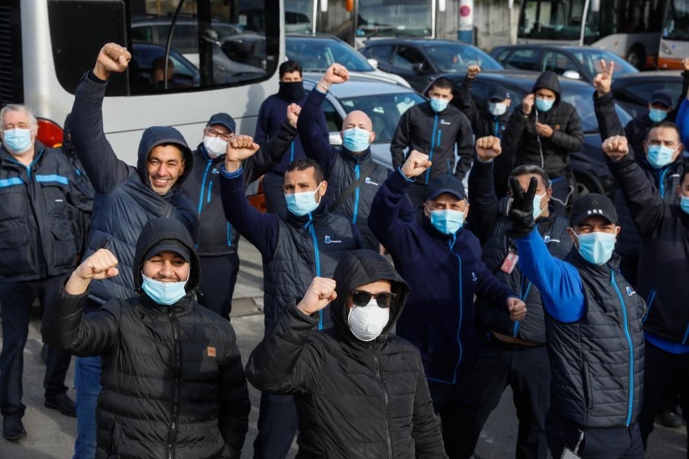 Le personnel de la STIB en grève contre le déconfinement prématuré