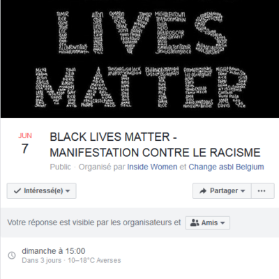 manifestation Black Lives Matter à Bruxelles
