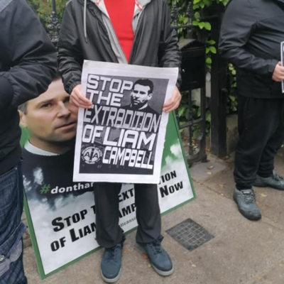 Manifestation contre l'extradition de Liam Campbell