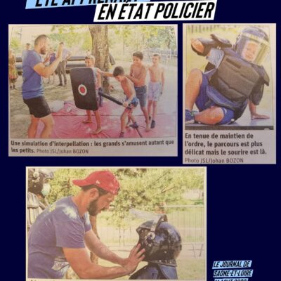 Des animations pour enfants simulant la répression des manifestant·es