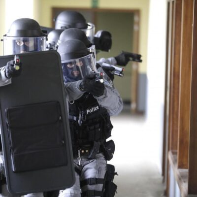 Policiers de l’unité d’assistance spéciale (UAS) de la police de Mons-Quévy