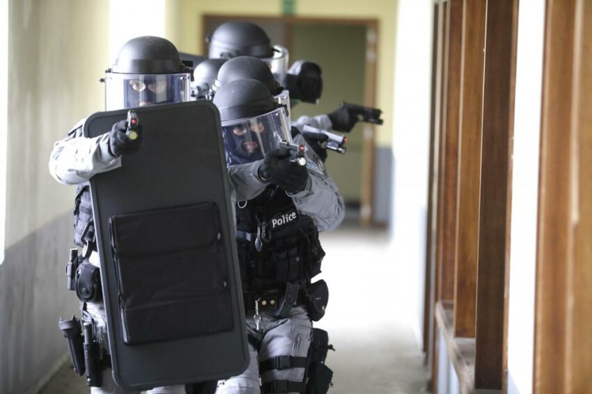 Policiers de l’unité d’assistance spéciale (UAS) de la police de Mons-Quévy