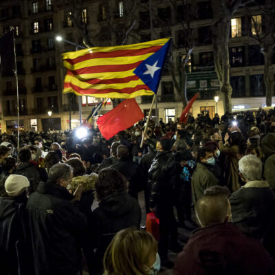 Manifestations en soutien à Pablo Hasel à Barcelone