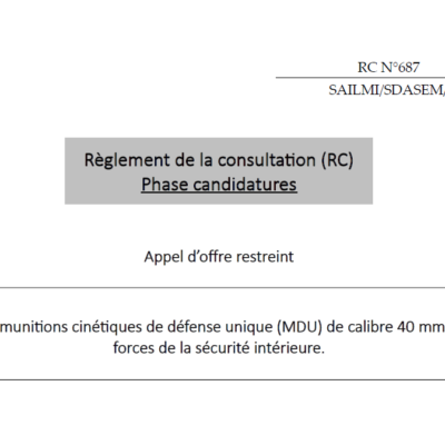 L’État français veut acheter 170.000 nouvelles munitions de LBD