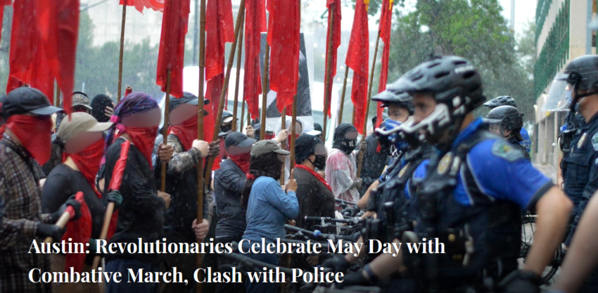 Affrontements avec la police lors d'une manifestation du 1er mai à Austin 