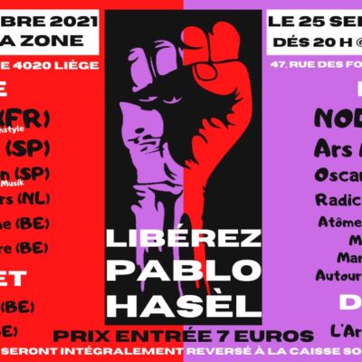 Concerts de soutien à Pablo Hasél à Liège et Bruxelles