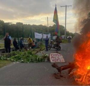 Affrontement à l'occasion des élections européennes en Kanaky