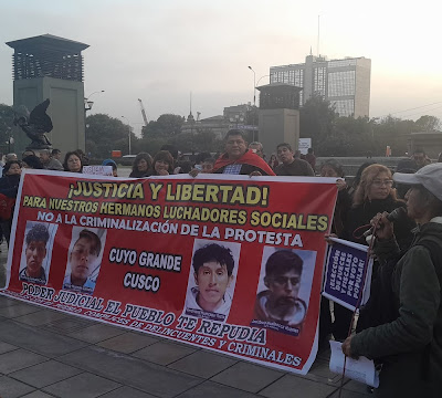  Vendredi 9 août 2024, un grand sit-in a eu lieu au Palais de Justice de Cuzco pour soutenir les 4 prisonniers. 