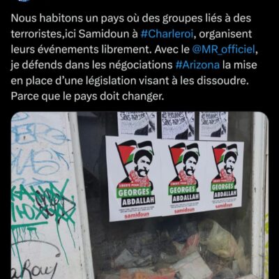 Menace d'interdiction contre Samidoun en Belgique