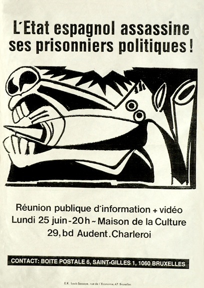 Affiche de solidarité avec les prisonniers espagnols