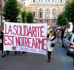 Manifestation pour le SR belge