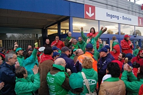 Grève au Carrefour de Krainem