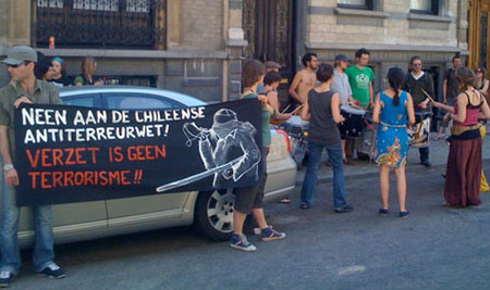 Manifestation devant l'ambassade du Chili à Bruxelles (2)